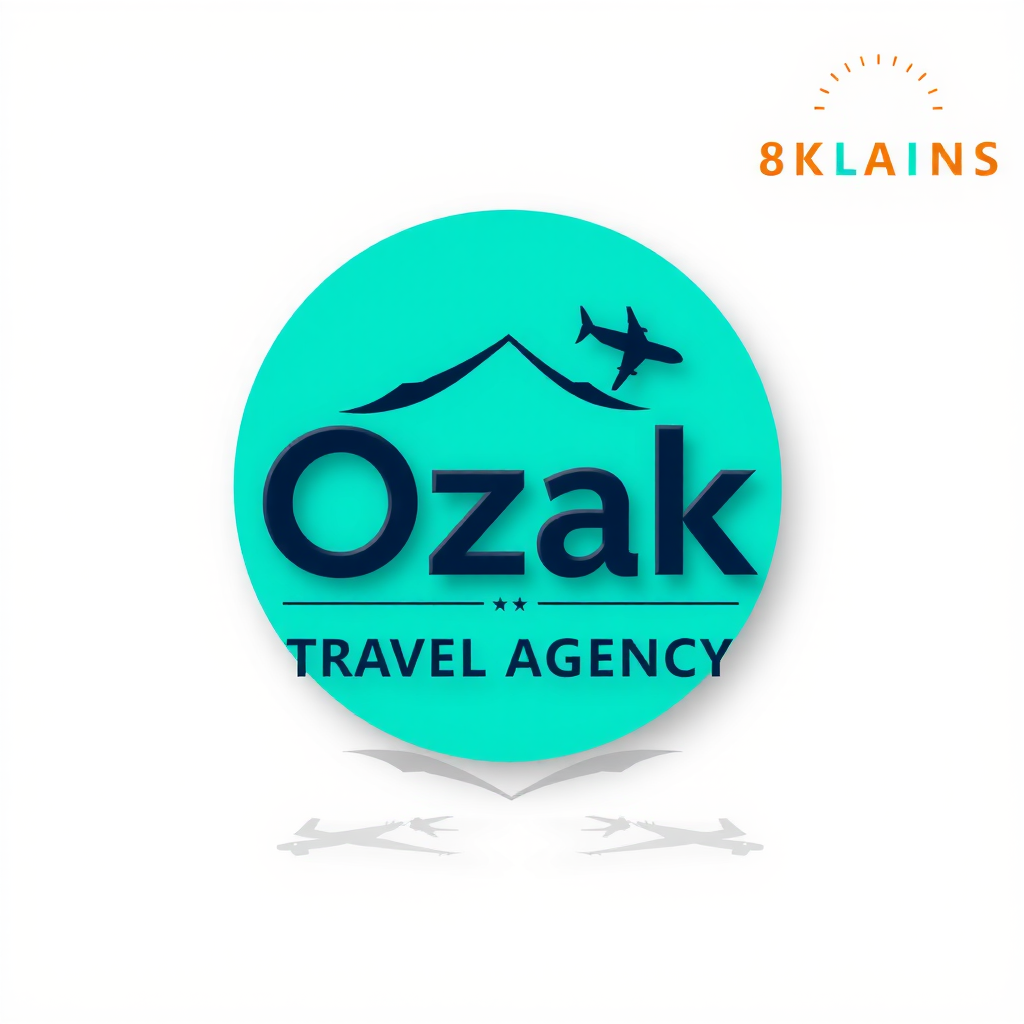 Ozak Travel Agency logo featuring turquoise brand colors with modern typography and travel-themed design elements