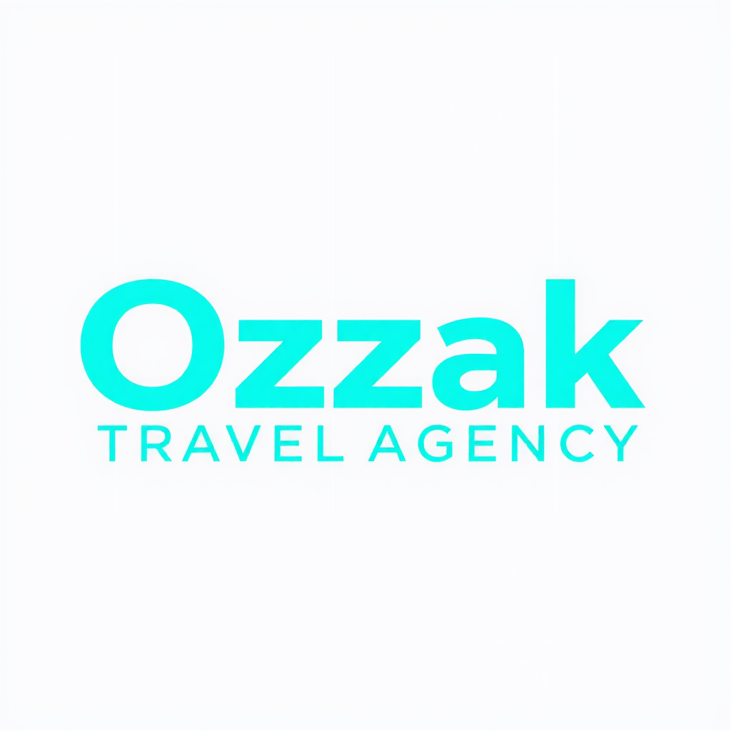 Ozak Travel Agency logo featuring turquoise brand colors with modern typography and travel-themed design elements